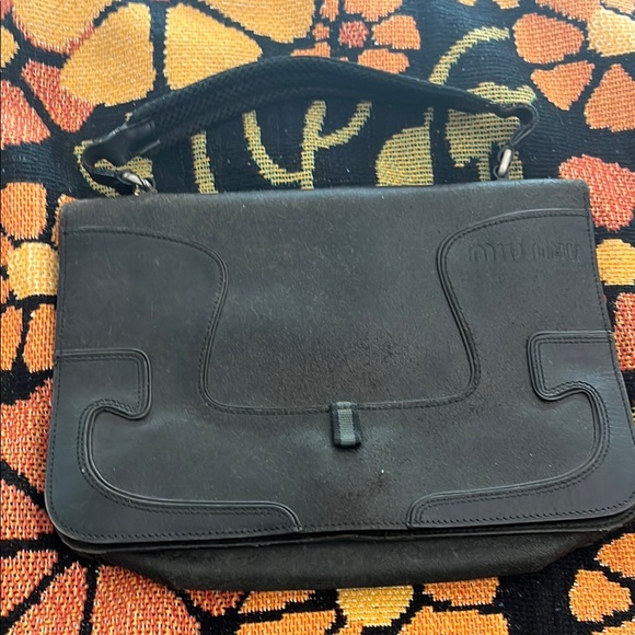 Vintage Miu Miu Black Leather Satchel - Picture 1 of 9